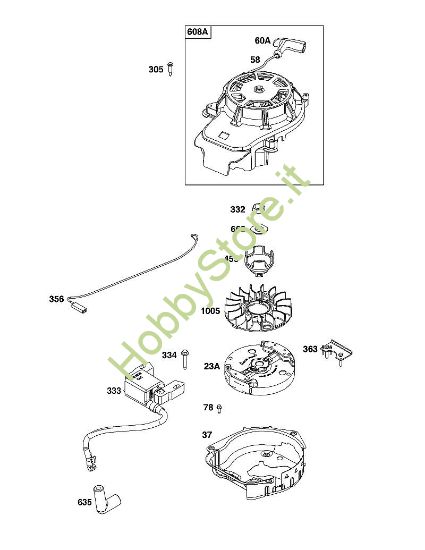 J - GRUPPO VOLANO, ACCENSIONE E MOTORINO DI AVVIAMENTO B&S - 10 €¦ 103M02-0085-H1 brand Stihl